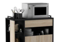 Amazon Muebles De Cocina Irdz Mueble De Cocina Auxiliar Para Microondas En Color Negro Y Roble
