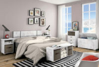 Banco Dormitorio Q5df Conjunto Dormitorio Modelo Tundra Blanco Envejecido