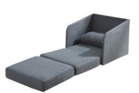 Chair Bed 3ldq Hom Faux Suede Single sofa Bed W Pillow Grey Aosom
