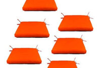 Cojines Para Sillas De Jardin Ffdn Edenjardi Pack 6 Cojines Para Sillas De JardÃ N Color Naranja