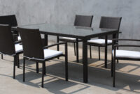 Conjunto Mesas Y Sillas Jardin Etdg Conjunto De Mesa Rectangular Y 6 Sillas De Aluminio Y RatÃ N Ironex