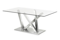 Cristal Mesa Dwdk Mesa De Edor Westin Cristal Acero Inox Mate 200x100