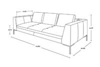 Dimensiones sofa 3 Plazas Txdf Montino 3 Seater sofa In Ancio Fabric Nero Habitat