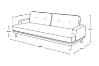 Dimensiones sofa E6d5 Land 3 Seater sofa In Wool Felt Habitat