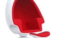 Egg Chair H9d9 Alpha Egg Chair and Ottoman Red Accent White Egg Shell Chamber Shape