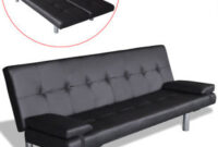 Futon sofa Cama Dwdk Artificial Leather Convertible sofa Bed Futon Couch Black White Ebay