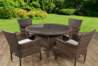 Garden Furniture Tldn Cambridge 4 Rattan Garden Chairs and Small Round Table Set In