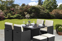 Garden Furniture Zwd9 Rattan Cube Garden Furniture Set 8 Seater Outdoor Wicker 9pcs Black