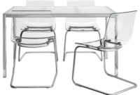 Ikea Mesa Cristal Jxdu torsby tobias Mesa Con 4 Sillas Vidrio Blanco Transparente 135 Cm Ikea