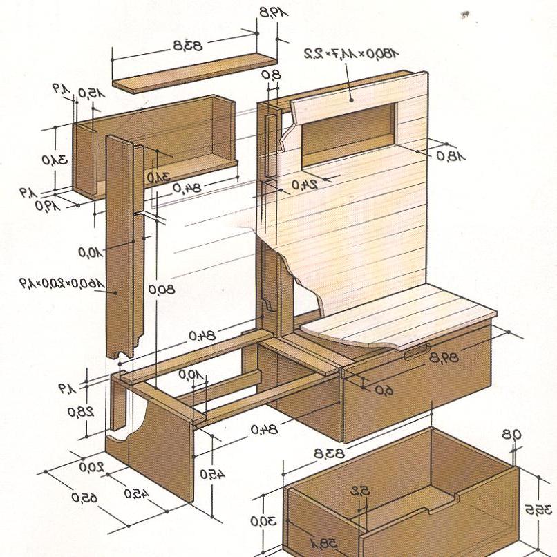 Скамья сундук чертеж