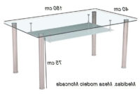 Medidas Mesa 9fdy Dining Table with Shelf Storage Under Glass top 140 X 80 Cm Moncada