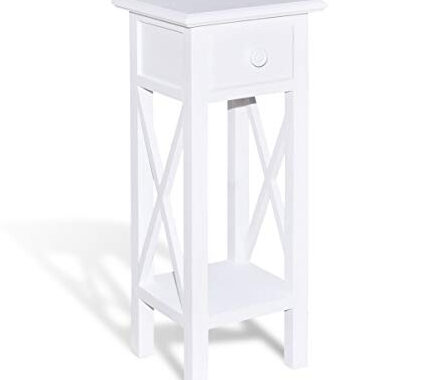 Mesa Auxiliar Telefono Irdz Vidaxl Mesa Auxiliar Blanca Con Cajon Para Telà Fono Hogar