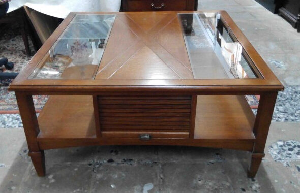 Mesa Centro Madera Y Cristal Txdf Mesa De Centro Madera Y Cristal 2 Cajones Acordeà N Tutrato