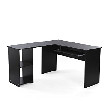 Mesa Esquinera Escritorio Thdr songmics Mesa De ordenador Escritorio De La Putadora Negro En