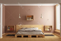 Mesas De Dormitorio 87dx Dormitorio Con Cama De Plataforma Y Cajas De Madera Utilizados O