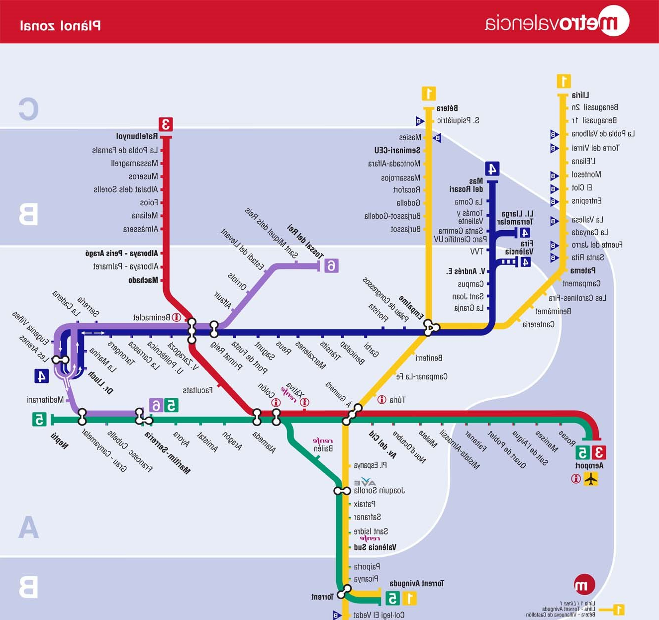 Метро валенсии схема