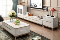 Mueble Tv Led Ffdn Minimalist Designer Wooden Panel Tv Stand Modern Living Room Coffee