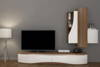 Mueble Tv Pared 4pde Mueble Tv Modular Moderno Blanco Con EstanterÃ A De Pared A Juego Lips Lp058
