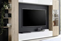 Mueble Tv Pared Nkde Nouvomeuble Mueble Tv Pared Color Blanco Y Roble Moderno