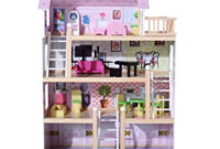 Muebles En Miniatura Para Casas De Muñecas Whdr Casa De MuÃ Ecas Con Muebles Mobiliario Casita MuÃ Eca Jueguetes Madera Color Rosa