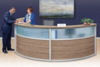 Reception Desk E9dx Pass Laminate and Glass Triple Reception Desk 142w X 72d