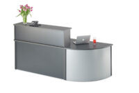 Reception Desk S5d8 Straight Graphite Grey Reception Desk with Curved Unit Bundle