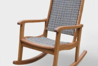 Rocking Chair Thdr Gray All Weather Wicker and Wood Galena Rocking Chair World Market