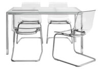 Silla Transparente Ikea Thdr torsby tobias Mesa Con 4 Sillas Vidrio Blanco Transparente 135 Cm Ikea