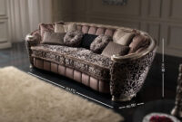 Sofa Confort 9fdy Glamour 4 Seat sofa Brown Silver Wood Art Deco and Classic