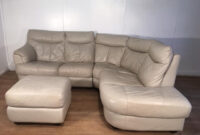 Sofa Puff 9ddf Cream Real Leather Corner sofa and Puff with Free Delivery within 10