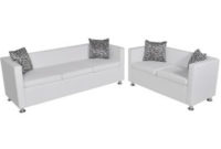 Sofas En Ikea Precios 3id6 Vidaxl Set De Dos sofÃ S De Cuero Artificial Blancos De 2 Plazas Y De 3 Plazas