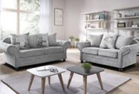 Stock sofas Q5df Brand New Nicole 3 2 Seater sofas Chesterfild Silver Fabric Uk Stock