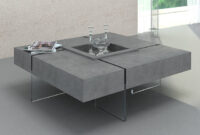 Table Basse Zwdg Table Basse CarrÃ E Avec Pieds En Verre Design Crystalline Beton
