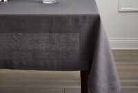Table Cloth 8ydm Helena Graphite Grey Linen Tablecloth Crate and Barrel