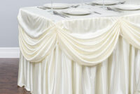 Table Cloth Jxdu 6 Ft Drape Chiffon All In 1 Tablecloth Pleated Skirt Ivory