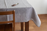Table Cloth Qwdq Tablecloth Grey White Thin Stripe Shop Fog Linen