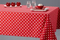 Table Cloth Y7du Red White Polka Dot Pure 100 Cotton Table Cloth Cover Napkins