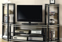 Tv Furniture Drdp Coaster Entertainment Units Demilune Black Silver Finish Tv Stand